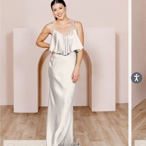 Revelry Bridesmaid - “Soft Champagne” Satin Riley Dress
